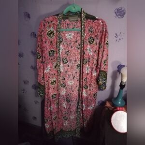 Anthropologie Pink And Blue Kimono